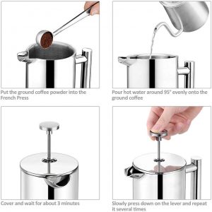 Mode d'emploi de la cafetière à piston Kyg en images