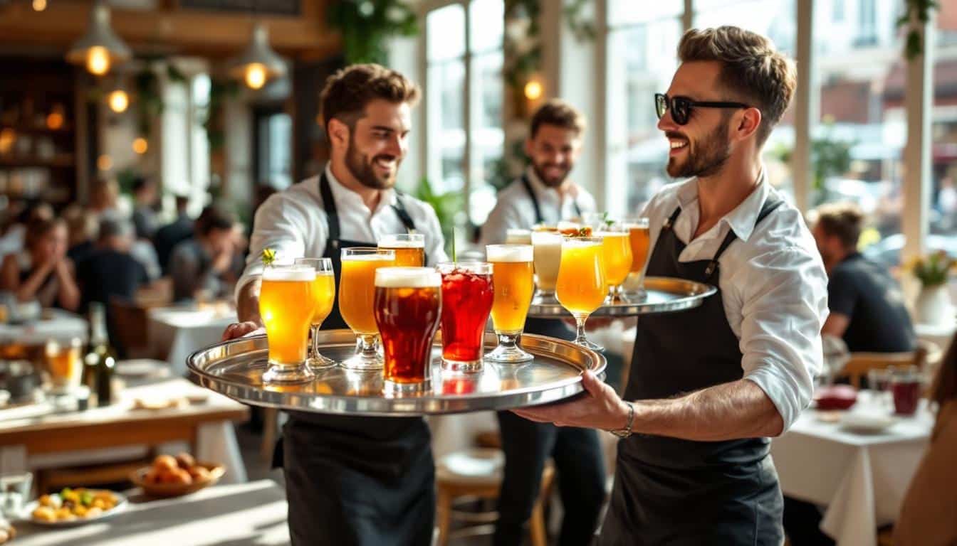 découvrez à port-en-bessin l'effervescence des courses de garçons de café, un événement captivant qui attire les touristes. plongez dans cet univers unique à travers des images saisissantes et laissez-vous envoûter par la tradition et l'animation de cette compétition emblématique.