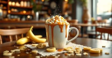 découvrez le délicieux café caramel-banane, une création inspirée par l'univers de donkey kong, chez pixels coffee à nantes. une expérience gustative unique qui allie douceur et énergie, parfaite pour les fans de jeux vidéo et les amateurs de café.