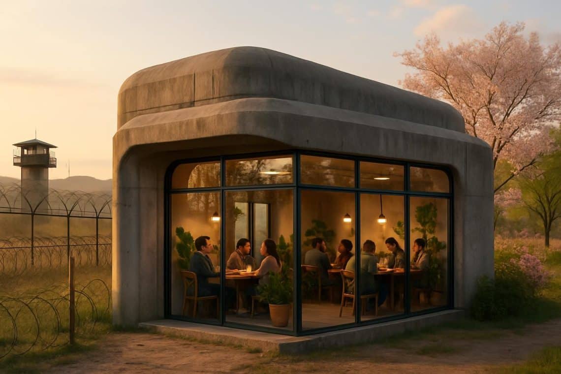 découvrez le café-bunker à la frontière inter-coréenne, un lieu unique symbolisant l'espoir et la quête de paix entre les deux corées.