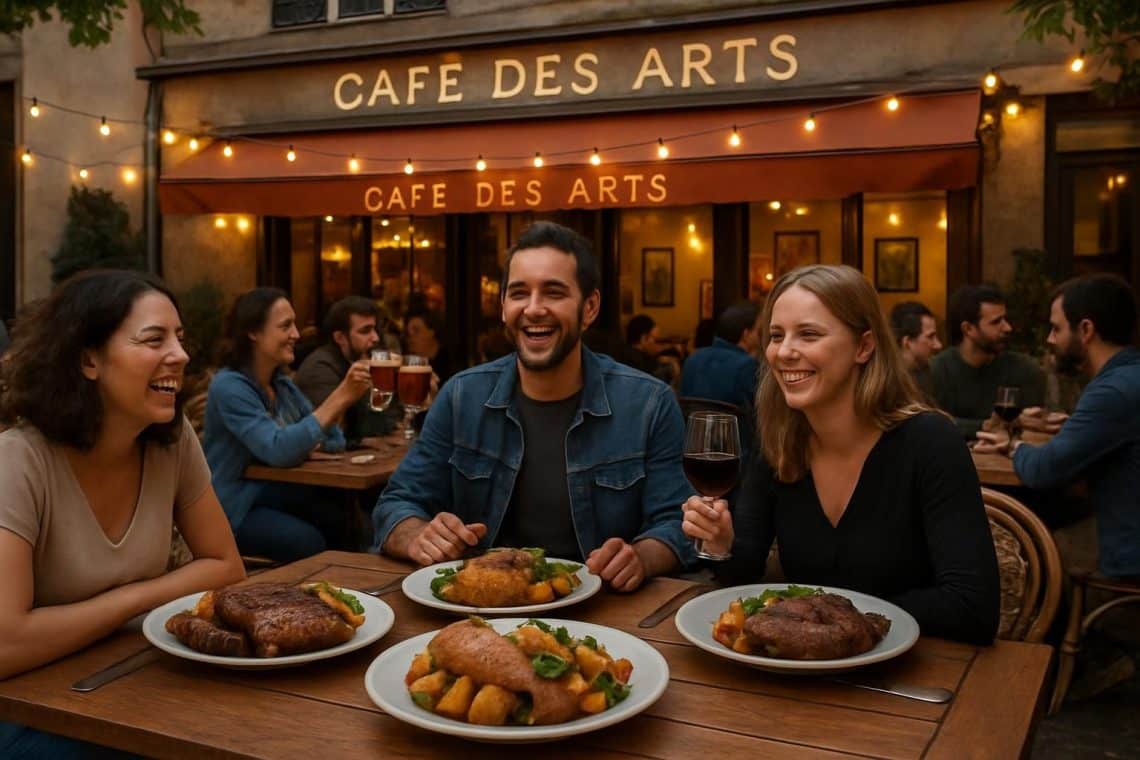au caf&eacute; des arts, profitez de soir&eacute;es anim&eacute;es avec un menu savoureux proposant ribs, poulets et entrec&ocirc;tes. une ambiance conviviale pour des repas d&eacute;licieux entre amis ou en famille.