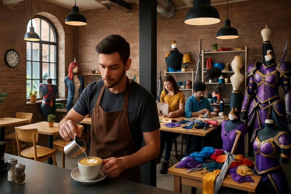 plongez dans un coffee shop unique o&ugrave; caf&eacute; et cr&eacute;ativit&eacute; se rencontrent, avec un atelier de cr&eacute;ation de cosplays pour les passionn&eacute;s.