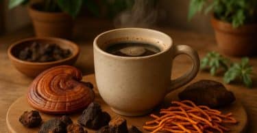 découvrez une infusion bien-être unique alliant café et champignons adaptogènes, pour une boisson surprenante riche en vertus revitalisantes et apaisantes.