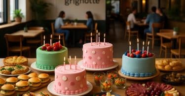 découvrez le service traiteur gourmand du café-cantine grignotte, spécialisé en gâteaux d'anniversaire et buffets salés pour toutes vos occasions festives.