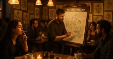 vivez une soirée immersive unique à jarnages avec coffees & cigarettes, accompagnée des dessins en live captivants de mathieu moreau. une expérience artistique à ne pas manquer !