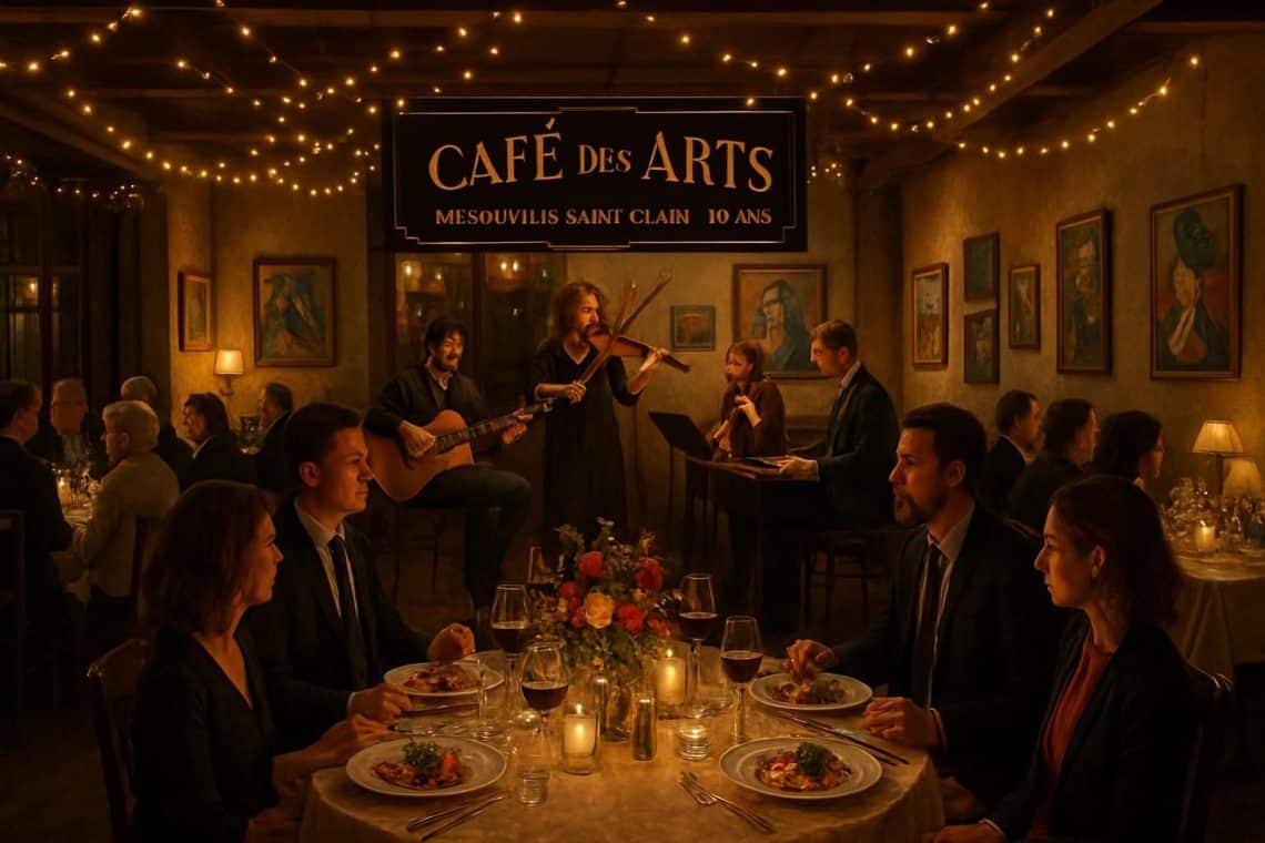 c&eacute;l&eacute;brez 10 ans de soir&eacute;es inoubliables au caf&eacute; des arts d&rsquo;h&eacute;rouville-saint-clair avec un d&icirc;ner-concert exceptionnel alliant ambiance conviviale et performances artistiques uniques.