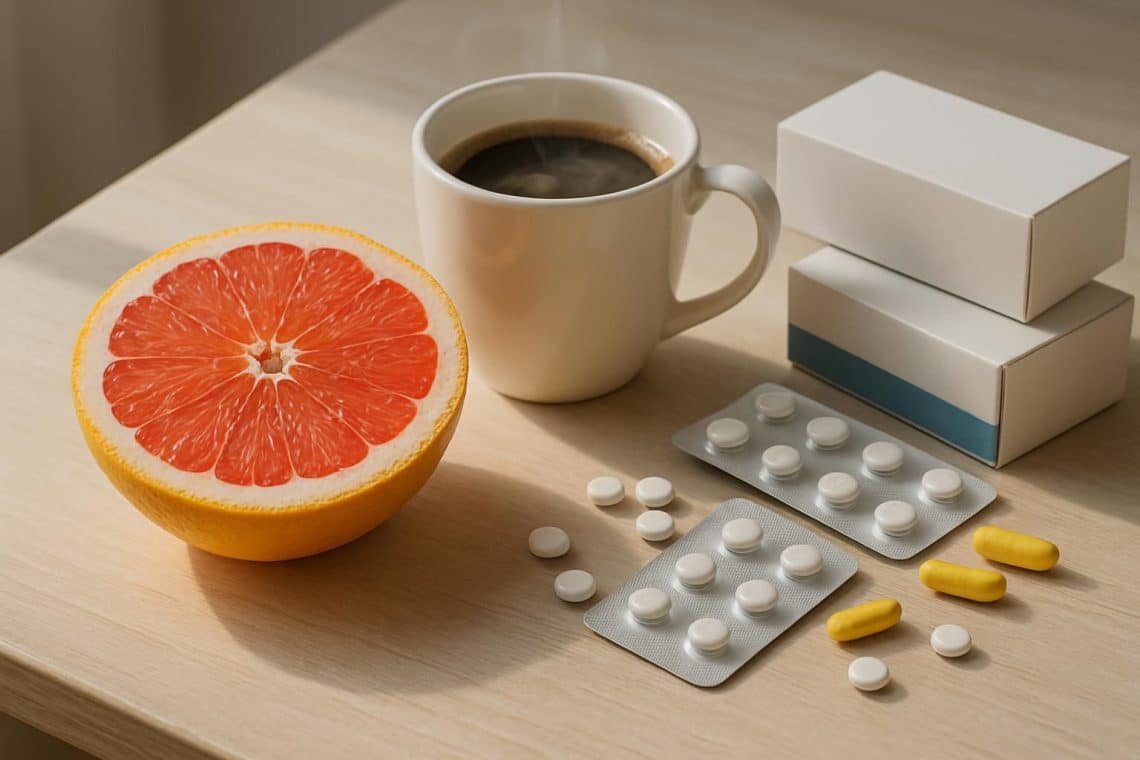 d&eacute;couvrez comment certains aliments surprenants comme le pamplemousse et le caf&eacute; peuvent interf&eacute;rer avec l'efficacit&eacute; de vos m&eacute;dicaments et apprenez &agrave; &eacute;viter ces interactions pour prot&eacute;ger votre sant&eacute;.