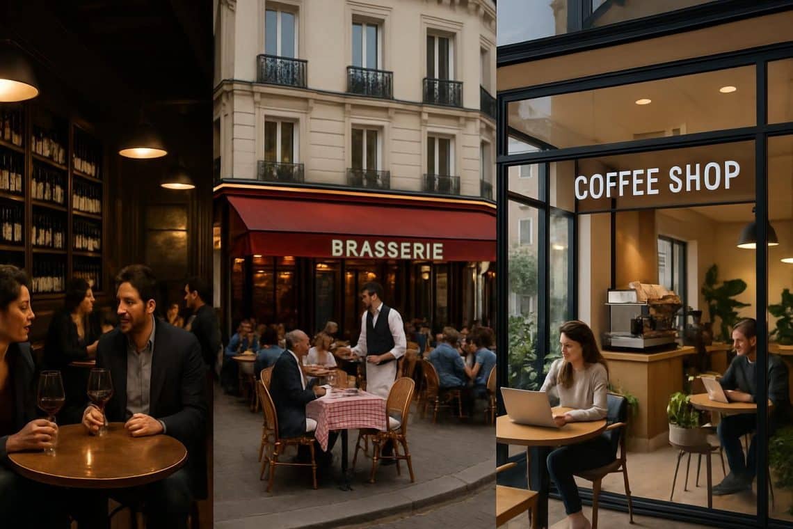 d&eacute;couvrez trois lieux incontournables &agrave; paris alliant bar &agrave; vin, brasserie authentique et coffee shop cosy pour une exp&eacute;rience unique au c&oelig;ur de la capitale.