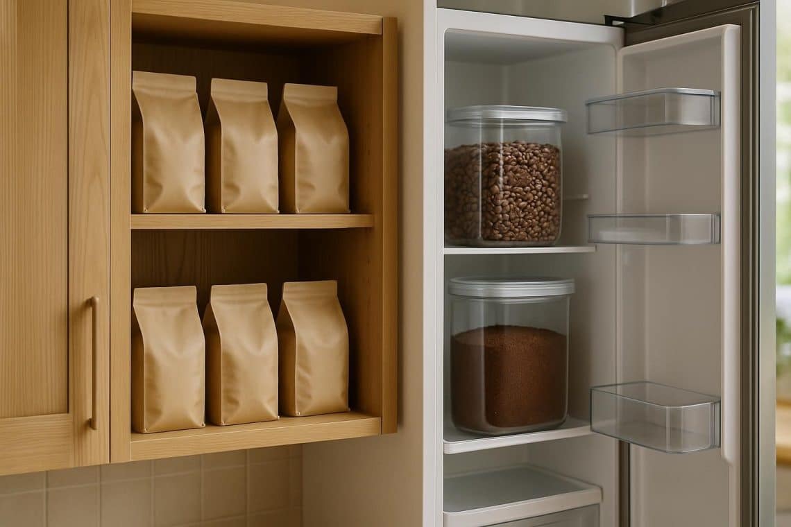 d&eacute;couvrez o&ugrave; conserver votre caf&eacute;, dans un placard ou un r&eacute;frig&eacute;rateur, pour pr&eacute;server tous ses ar&ocirc;mes et profiter d'une saveur optimale &agrave; chaque tasse.