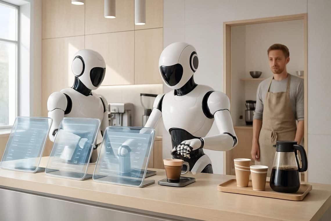 découvrez l'expérience unique d'un café suédois où une intelligence artificielle prend les commandes, tandis qu'un barista humain opère en coulisses pour sublimer chaque tasse.