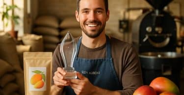 découvrez comment rudy aubert a été récompensé pour son café fermenté à la mangue, une création innovante et savoureuse qui révolutionne le monde du café.