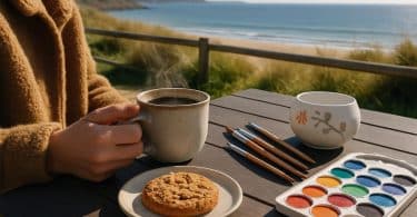 découvrez un moment convivial à pléneuf-val-andré : savourez un café accompagné d'un cookie tout en explorant la peinture sur céramique, une expérience créative et gourmande.