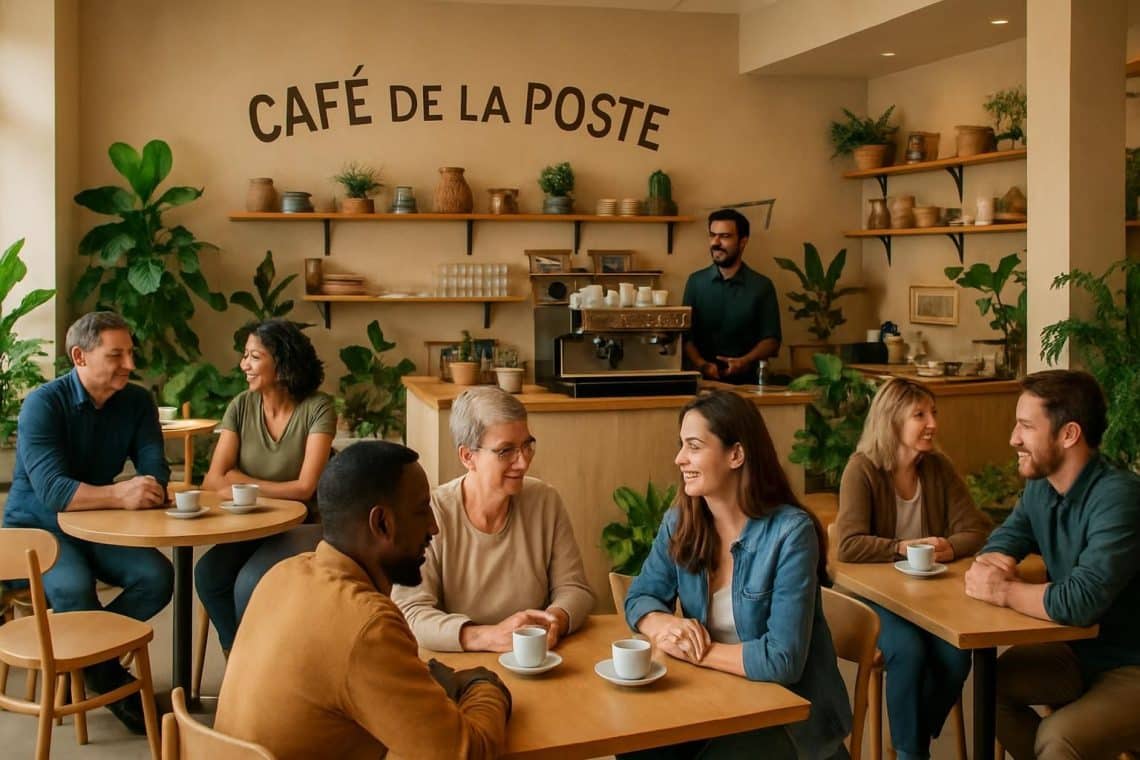 d&eacute;couvrez le caf&eacute; de la poste &agrave; bagnols-sur-c&egrave;ze, un lieu chaleureux et accueillant, enti&egrave;rement r&eacute;nov&eacute; pour encourager les rencontres et partager des moments conviviaux.