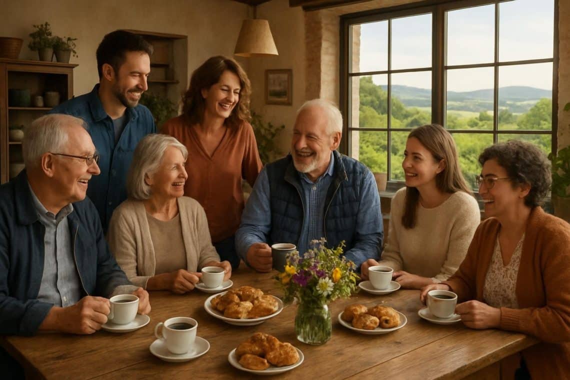 une entreprise familiale du maine-et-loire c&eacute;l&egrave;bre la fid&eacute;lit&eacute; de ses clients en partageant un moment convivial autour d'un caf&eacute; chaleureux.
