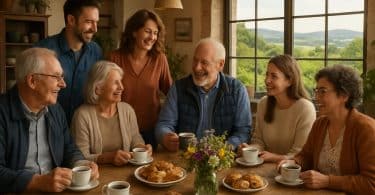 une entreprise familiale du maine-et-loire célèbre la fidélité de ses clients en partageant un moment convivial autour d'un café chaleureux.