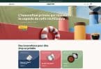 Page d'accueil du site Caps'me présentant des capsules de café réutilisables colorées dans un décor estival.