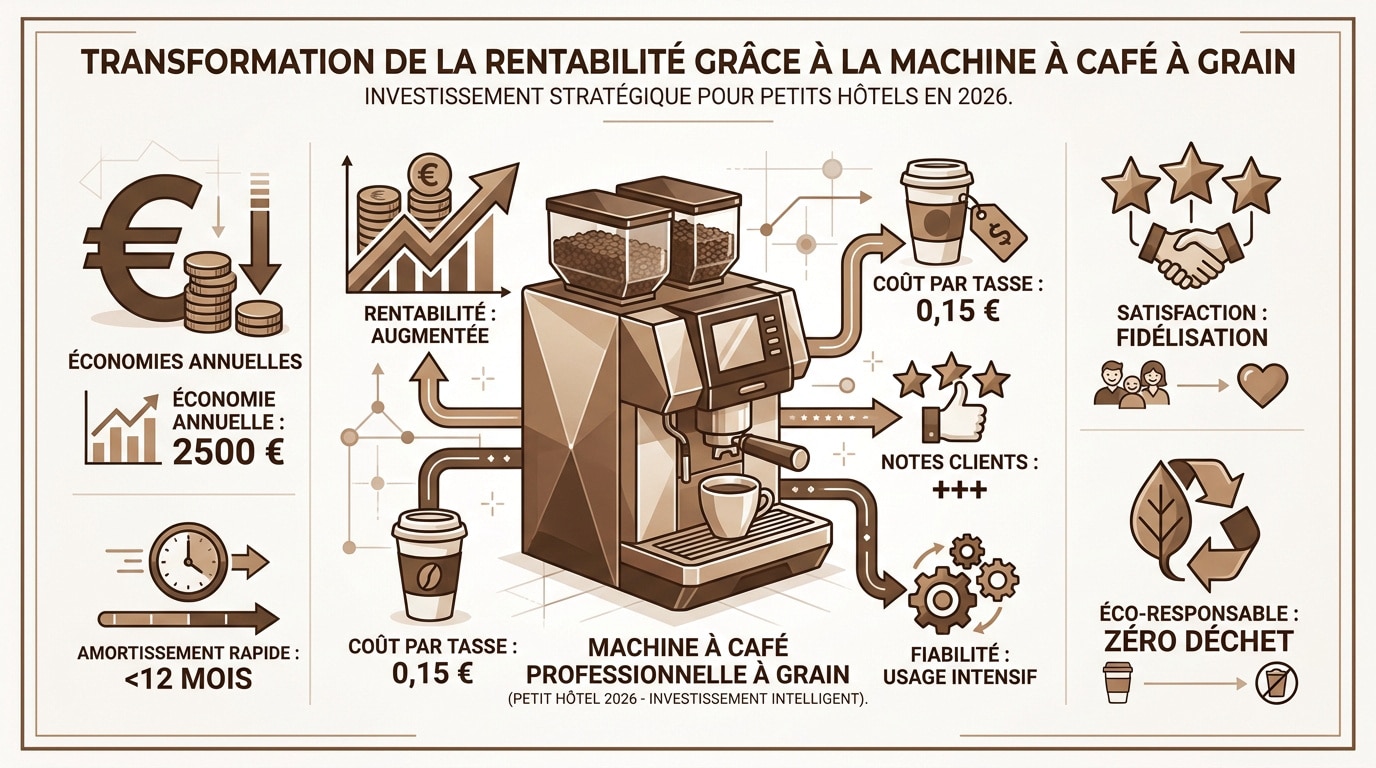 Machine &agrave; caf&eacute; grain professionnelle pour h&ocirc;tel optimisant la rentabilit&eacute;