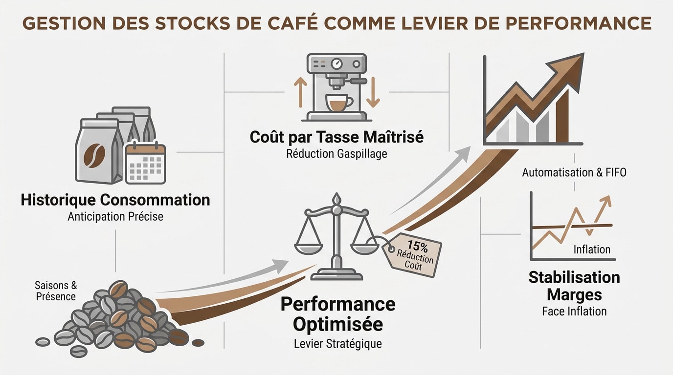 Gestion des stocks de caf&eacute; et optimisation des co&ucirc;ts en entreprise